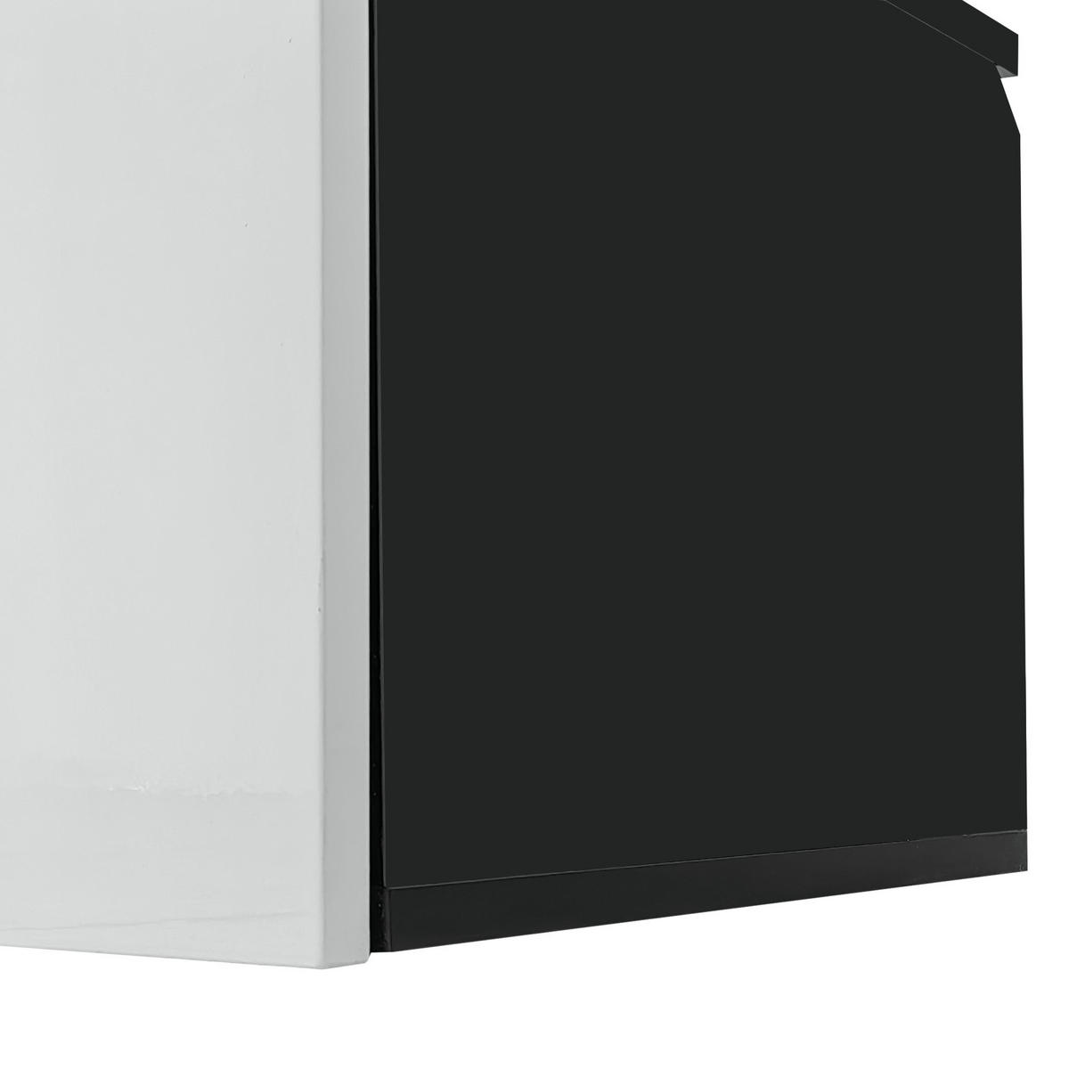 LOWBOARD mit LED-Beleuchtung und Hochglanzoberfläche Schwarz-Weiß 180/35/30 cm - Schwarz/Weiß, Holzwerkstoff/Metall (180/30/35cm) - EVRYAE