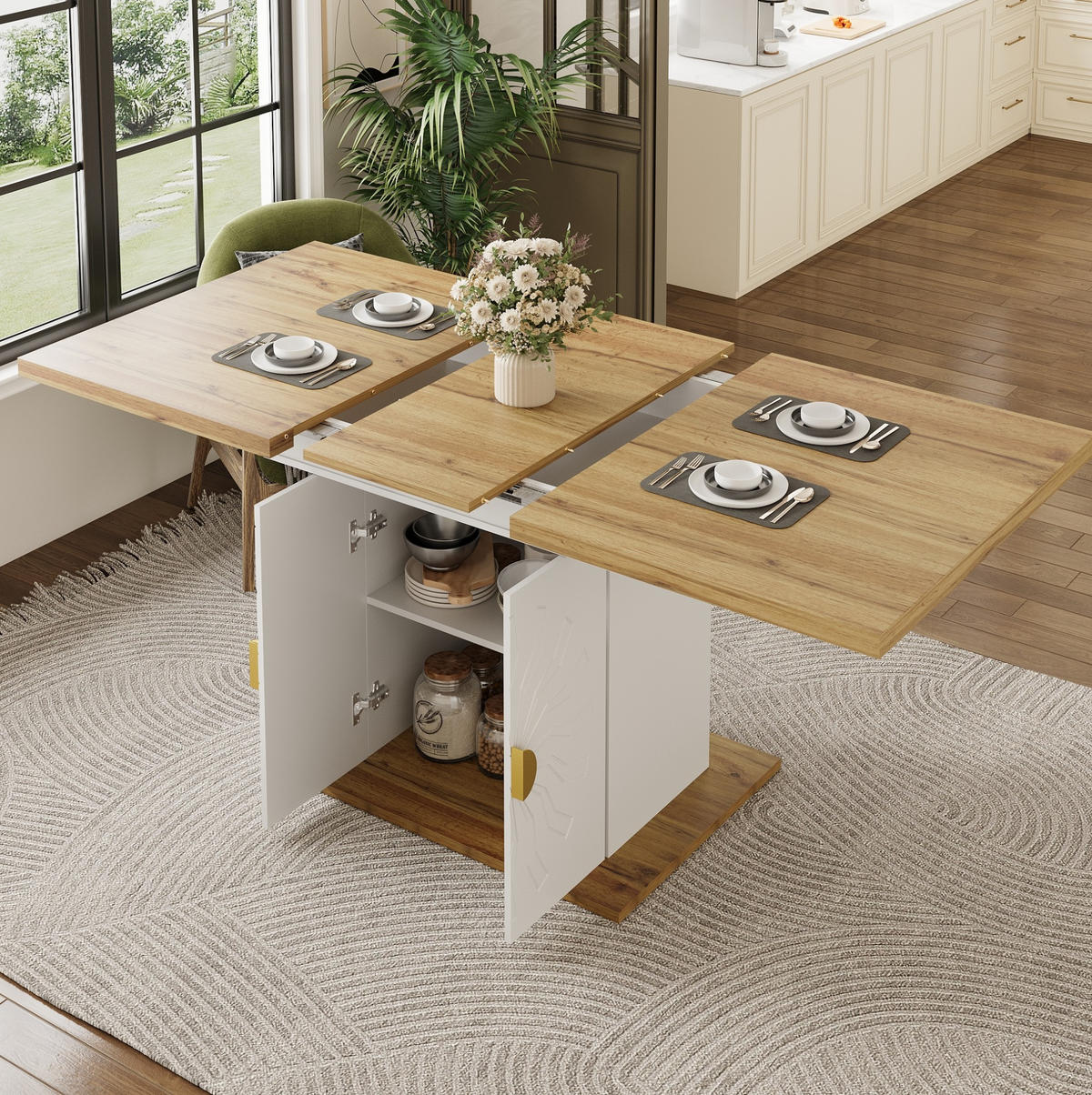 ESSTISCH 110(140)/76/70 cm Weiß aus MDF mit Ausziehfunktion - Weiß, Holzwerkstoff (110/70/76.5cm) - OKMYHOME