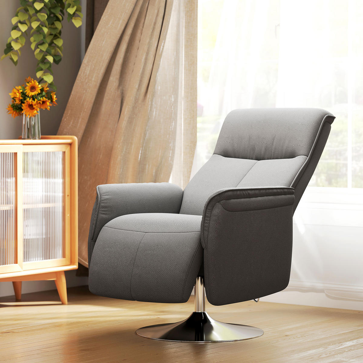 MASSAGESESSEL DE-15433 10 Massagepunkte mit 360° Drehung Grau - Grau, Metall (68.5/117/77cm) - ComfortXL