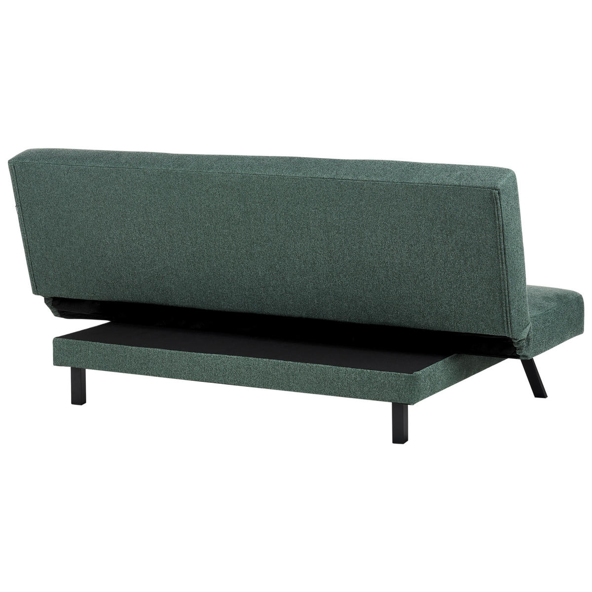 3-SITZER-SCHLAFSOFA grün Leeds - Schwarz/Grün, Textil (188/85/93cm) - Beliani