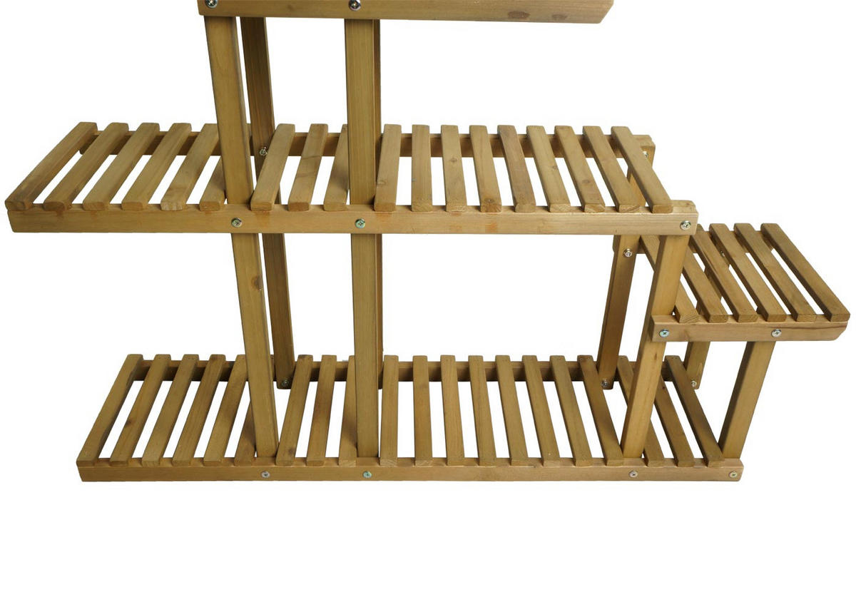 PFLANZREGAL 95x105x25cm 5 Ablagen Outdoor Tanne Holz Blumentreppe - Naturfarben, Holz (105/95/25cm) - BERLINLODGE