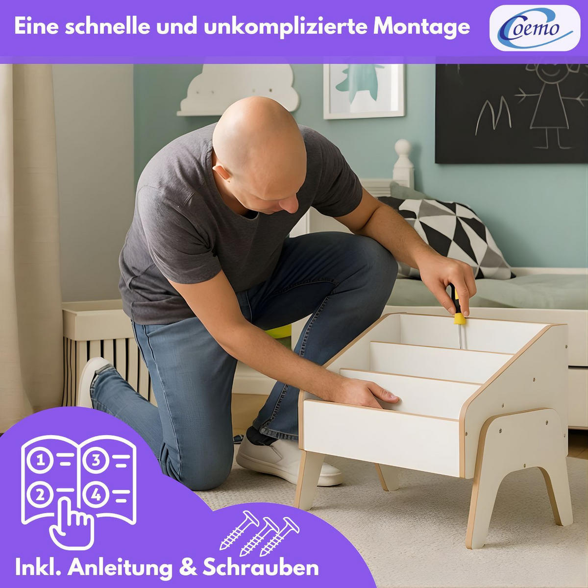 BÜCHERREGAL MILL Aufbewahrungsbox weiß 55x34x45 cm - Weiß, Holzwerkstoff (35/45/55cm) - Mein-Regal