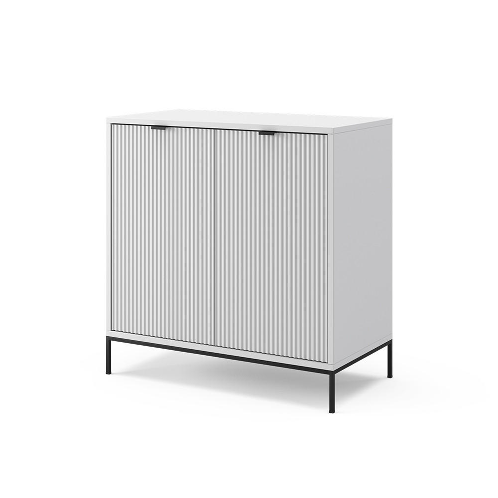 KOMMODE Eliza Weiß 80 x 81.2 cm mit 2 Türen - Weiß, Holzwerkstoff (42/81.2/80cm) - Vicco