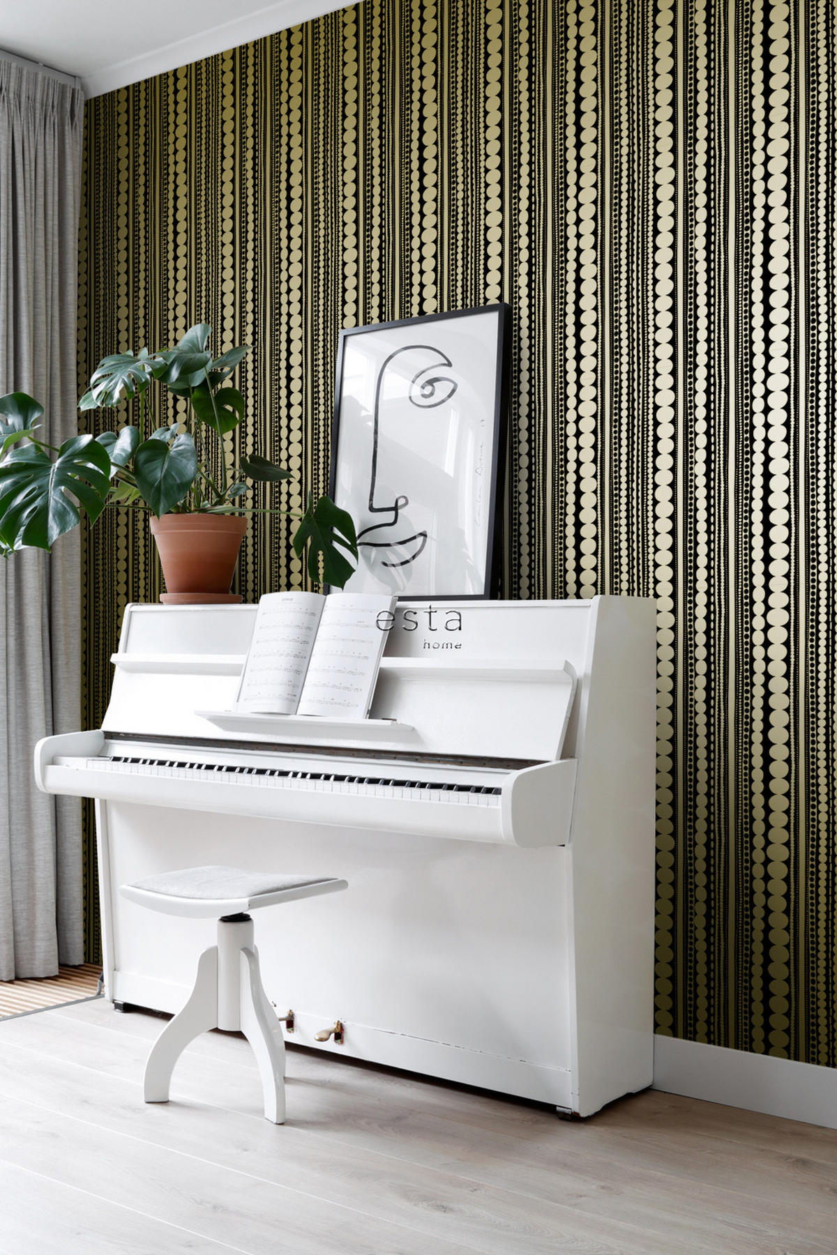 TAPETE Perlen 53 cm x 10.05 m - Goldfarben, Papier (53/1000cm) - ESTAhome