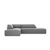 ECKSOFA links Ruby aus Samt grau 4 Sitzplätze - Grau, Textil (180/273cm) - Micadoni