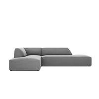 ECKSOFA links Ruby aus Samt grau 4 Sitzplätze - Grau, Textil (180/273cm) - Micadoni