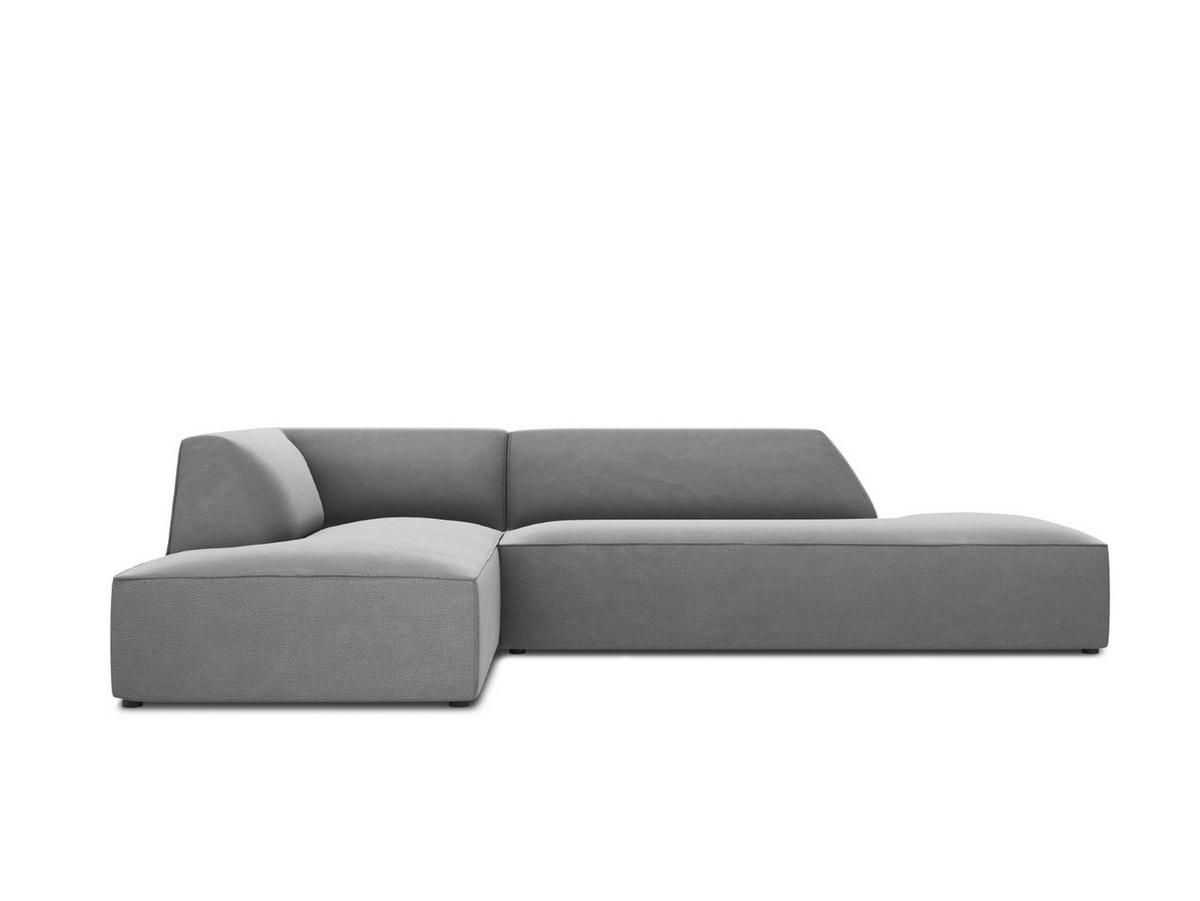ECKSOFA links Ruby aus Samt grau 4 Sitzplätze - Grau, Textil (180/273cm) - Micadoni