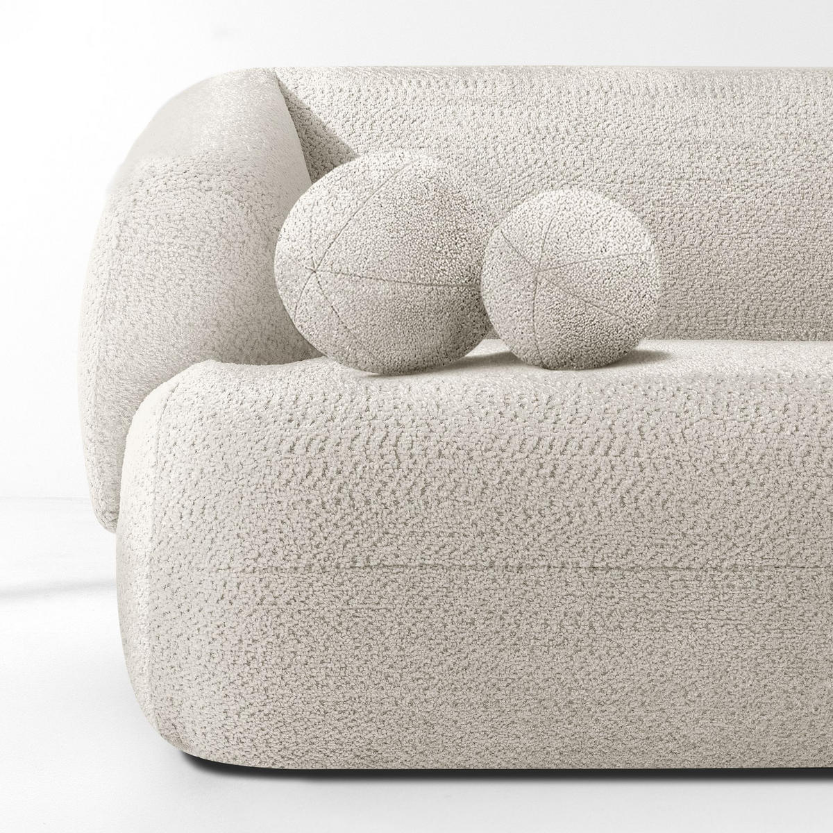 EINZELSOFA VIRA, Weiß, Chenille - Schwarz/Weiß, Holz/Holzwerkstoff (210/84/100cm) - KONSIMO®