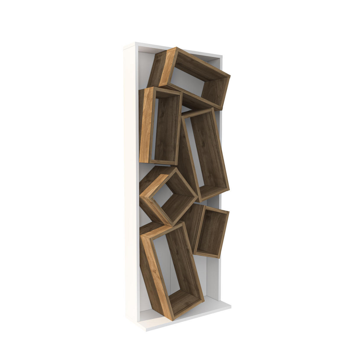 BÜCHERREGAL Carmen Weiss Walnuss - Walnussfarben/Weiß, Holzwerkstoff (24/153/60cm) - Decorotika