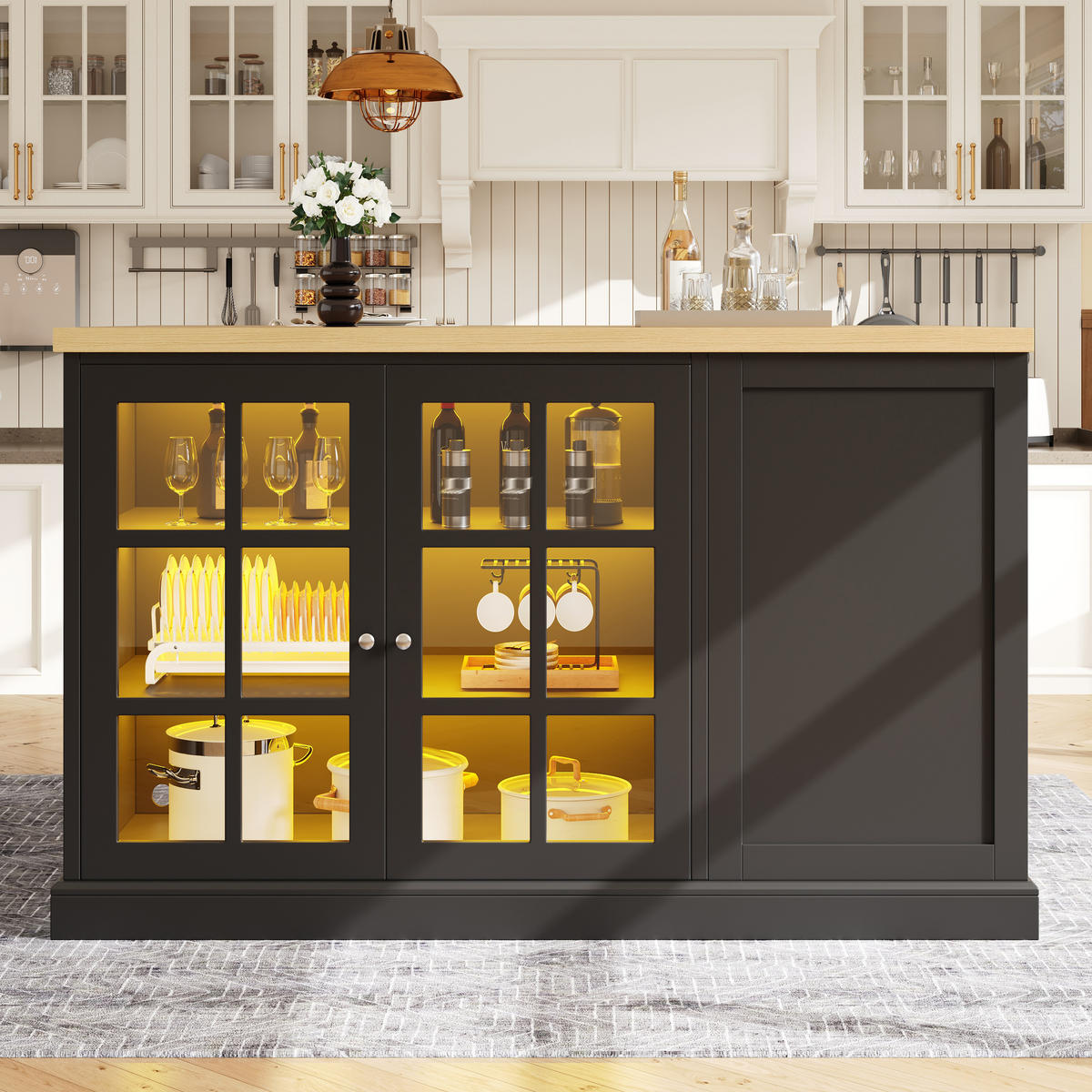 BARTISCH Schwarz 120/70/90 cm - Schwarz, Holzwerkstoff (120/90/70cm) - PANGIVO