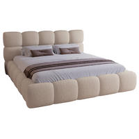 DOPPELBETT 200x200 Lucca mit Bettkasten, Stoff Bouclé, Beige - Beige, Holz/Textil (200/200cm) - Emporius