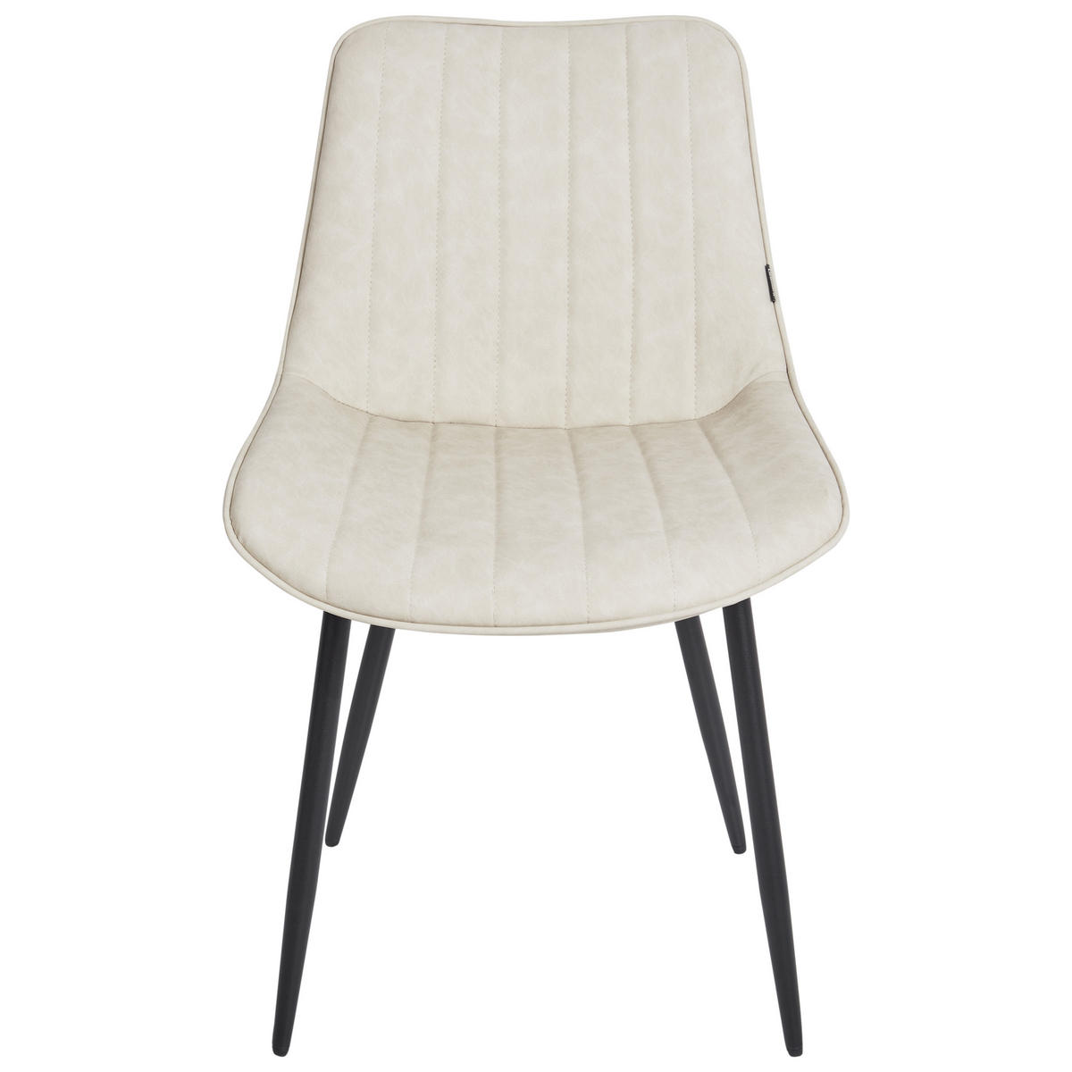 ESSZIMMERSTUHL 2er-Set Kunstleder Helles Beige Dubrovnik - Beige/Schwarz, Kunststoff (53/81/58cm) - Beliani