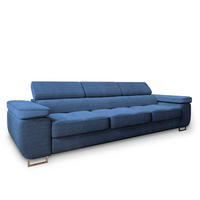 BETTSOFA MOSINE Blau Kordstoff mit Schlaffunktion - Blau, Textil (281/87/98cm) - MASSENO