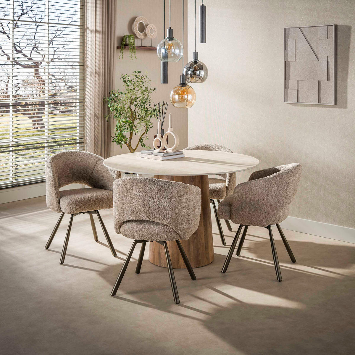 ESSZIMMERTISCH Centro Beige 120/120/77 cm - Beige, Keramik (120/120/77cm) - Hoyz Collection
