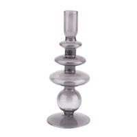 KERZENHALTER Glas Art Ø 8,5 cm - Grau, Glas (13/30/13cm)