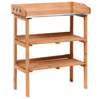 PFLANZTISCH 76/92 cm Tannenholz Hellbraun Rosazza - Hellbraun/Braun, Holz - Beliani
