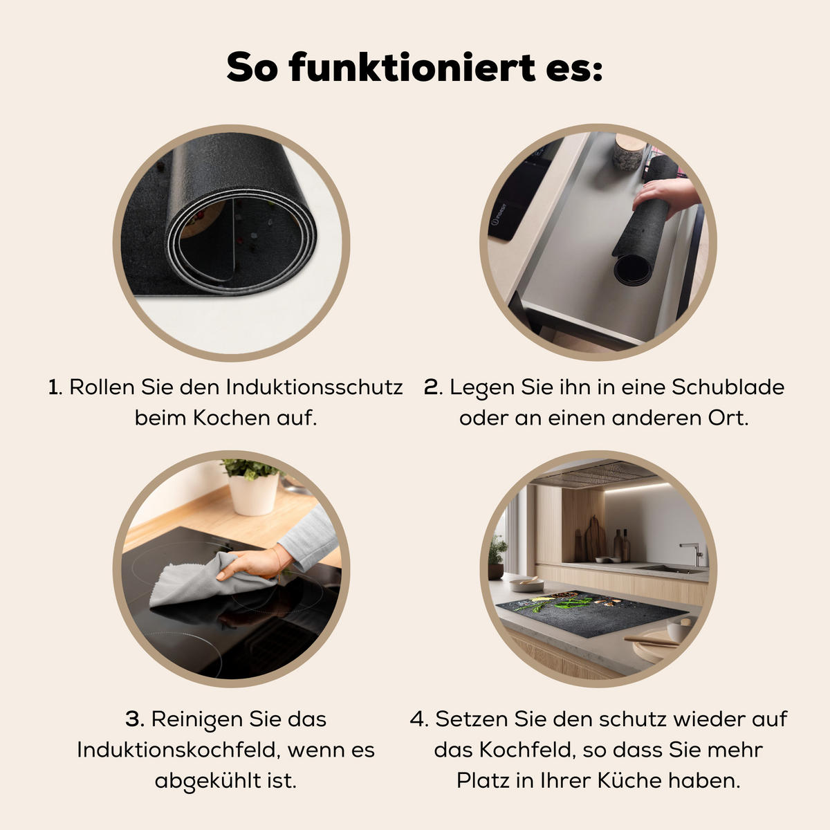 HERDABDECKPLATTE Limette - Kräuter - Gewürze - Grün - Grau - Beton Induktionsschutz 81.6x52.7 cm - Grün, Kunststoff (81.6/52.7/0.2cm) - MuchoWow