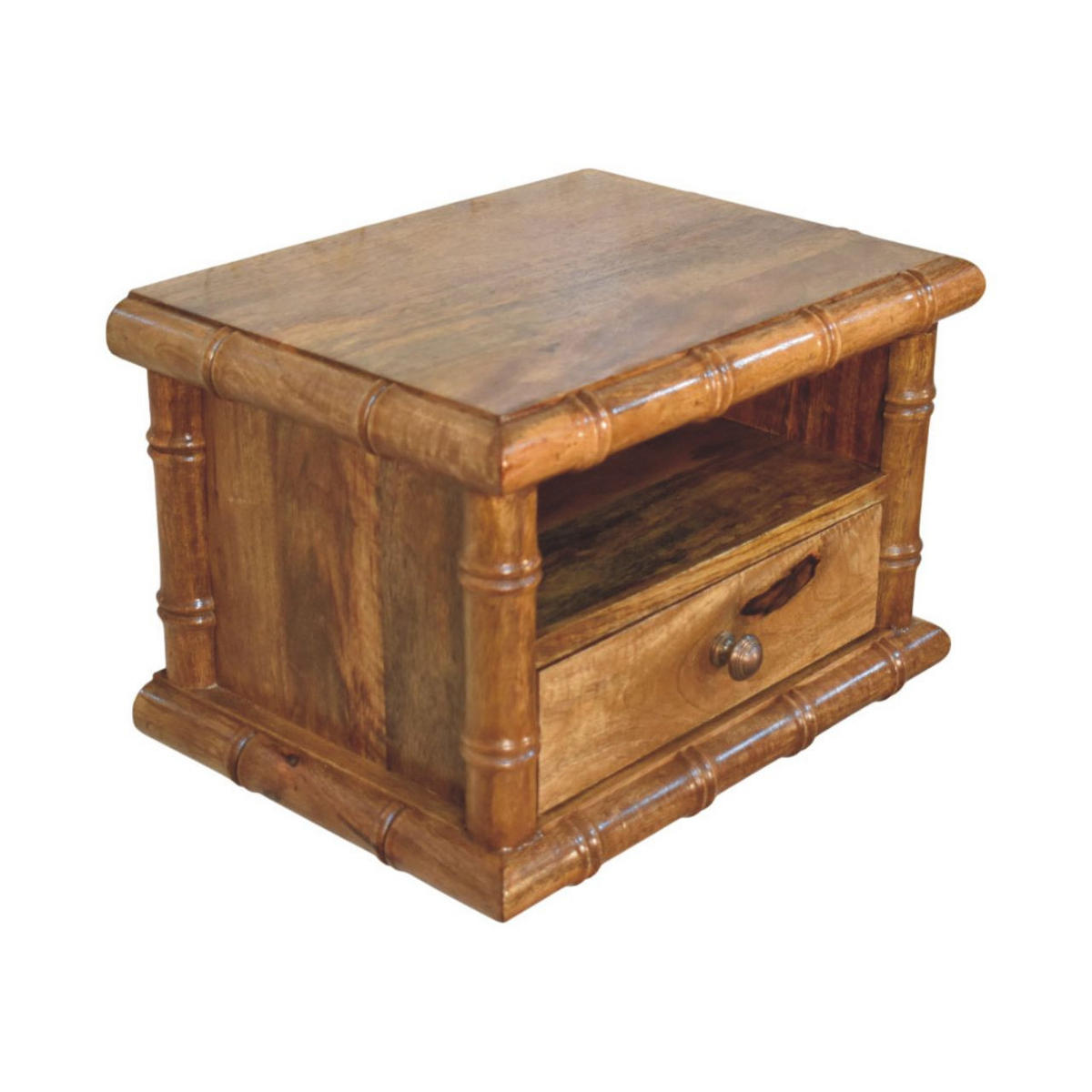 NACHTKASTEN Mit Amber Oak Finish, 1 Schublade, 1 Ablage - Braun, Holz (44/30/32cm)