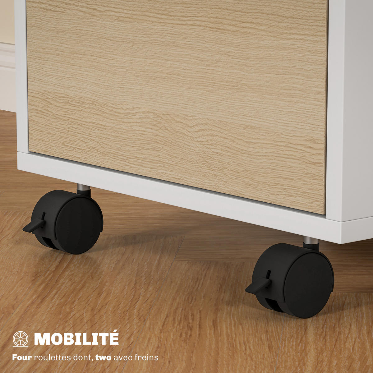 ROLLCONTAINER DE-14471 3 Schubladen abschließbar Eiche - Eichefarben, Holzwerkstoff (40/63.5/40cm) - ComfortXL