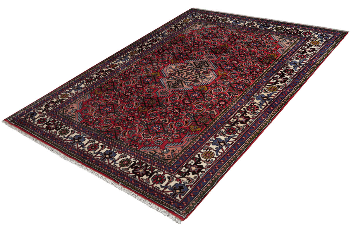 ORIENTTEPPICH handgeknüpft Assadabad Rot 187/126 cm Schurwolle - Rot, Textil (126/187cm) - Looma
