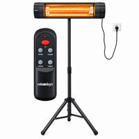 INFRAZÁŘIČ Černý 2500 W - černá, kov/plast (87/195/67cm) - Relaxdays