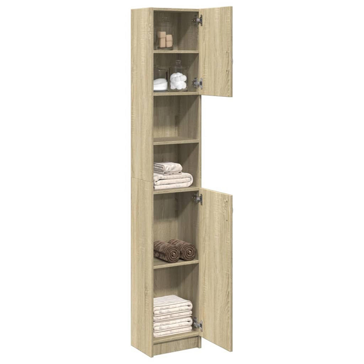 BADEZIMMERSCHRANK SONOMA-EICHE 32X25,5X190 CM HOLZWERKSTOFF - Sonoma Eiche, Holz (25.5/190/32cm) - vidaXL