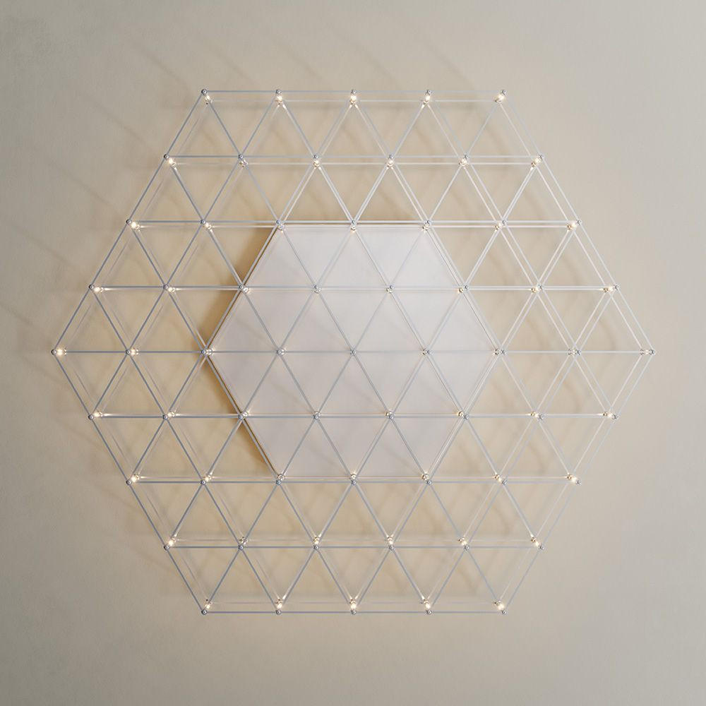 s.luce Led-Wandlampe Chrom 80x4x80 cm