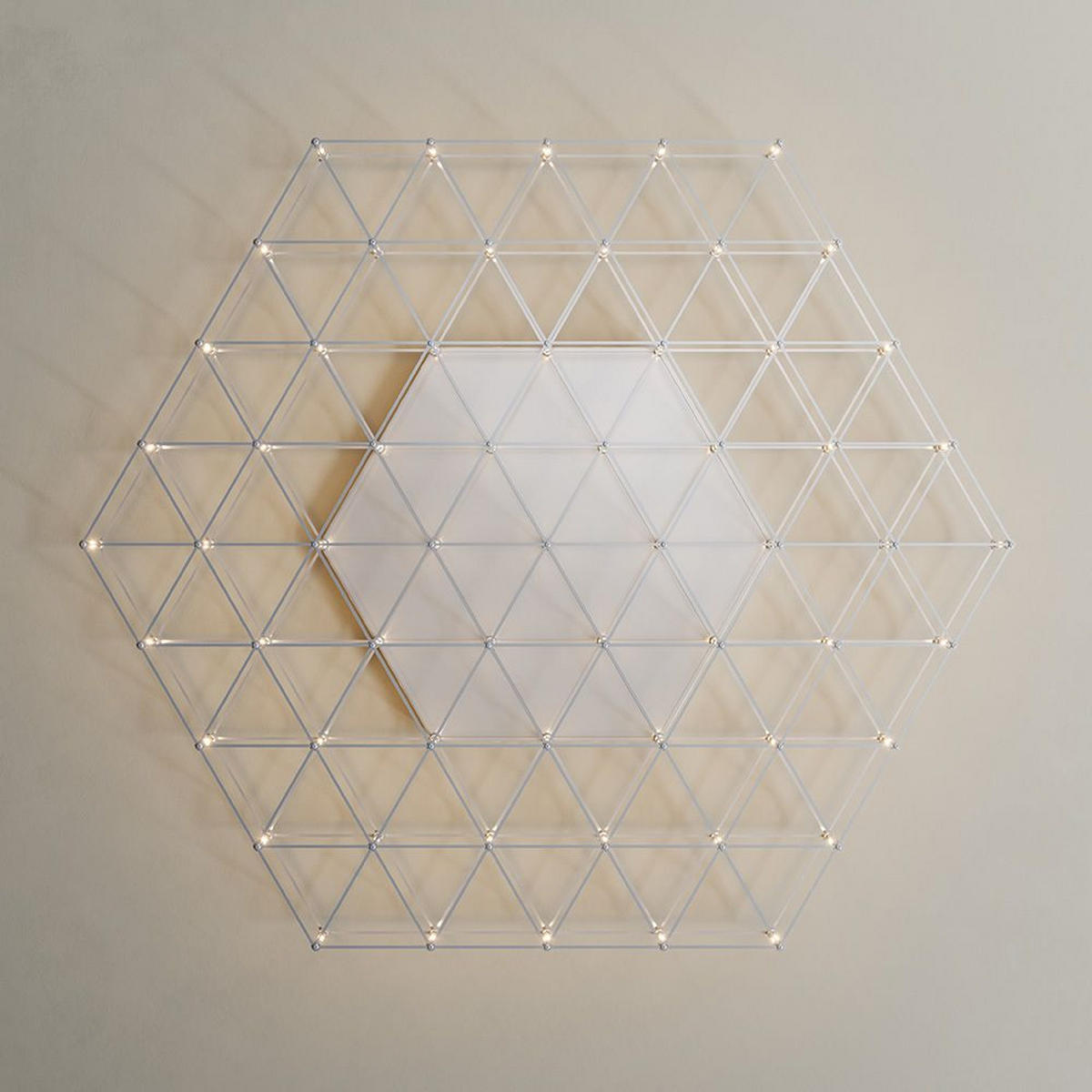 LED-WANDLAMPE Atom Chrom Ø 80cm - Chromfarben, Metall (80/80/4cm) - s.luce