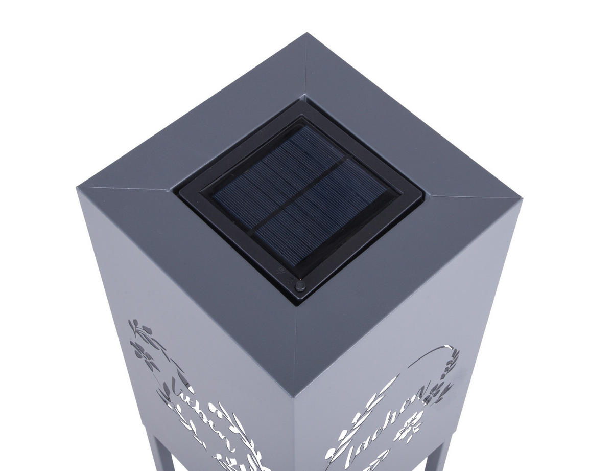 DEKOSÄULE Lisbon LED Stahl Grau 100x22x22cm - Grau, Metall (22/100/22cm) - DELUKE