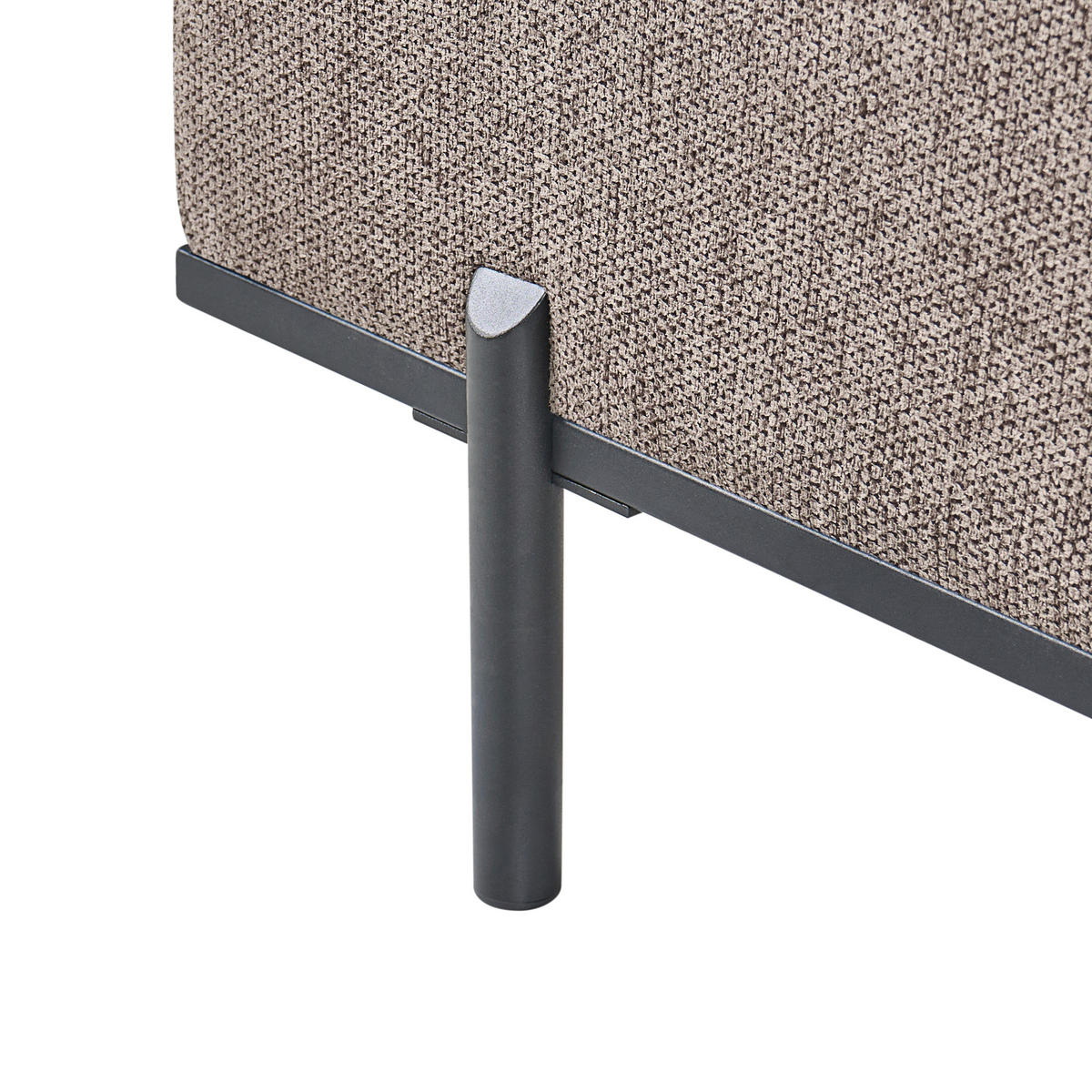 ČALOUNĚNÉ LEHÁTKO CHAISE LONGUE Umělý len Světle hnědé Savasse - černá/hnědá, textil (170/78/85cm) - Beliani