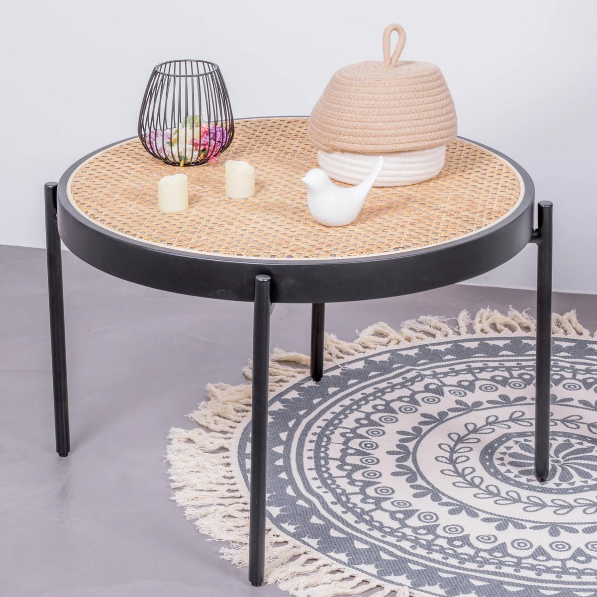 COUCHTISCH Rund Schwarz 64/64/41 cm - Schwarz, Naturmaterialien (64/64/41cm) - Nest Dream