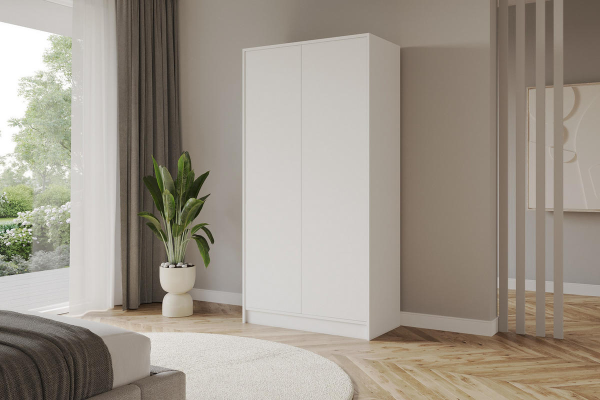 KLEIDERSCHRANK - GALA - 102 - Weiß - Weiß, Holzwerkstoff (102/200/51cm) - ALTDECOR