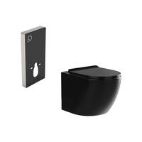 HÄNGE WC - 36 cm x 53.5 cm - keramik - schwarz Javoine - Schwarz, Keramik (36/36/53.5cm) - Vente-Unique