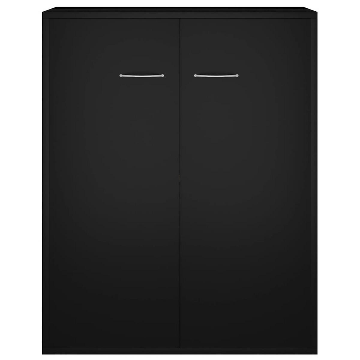 SIDEBOARD mit 1 Schublade, 2 Türen 60/36/75 cm aus Holzwerkstoff Schwarz - Silberfarben/Schwarz, Holz/Metall (60/75/30cm) - vidaXL