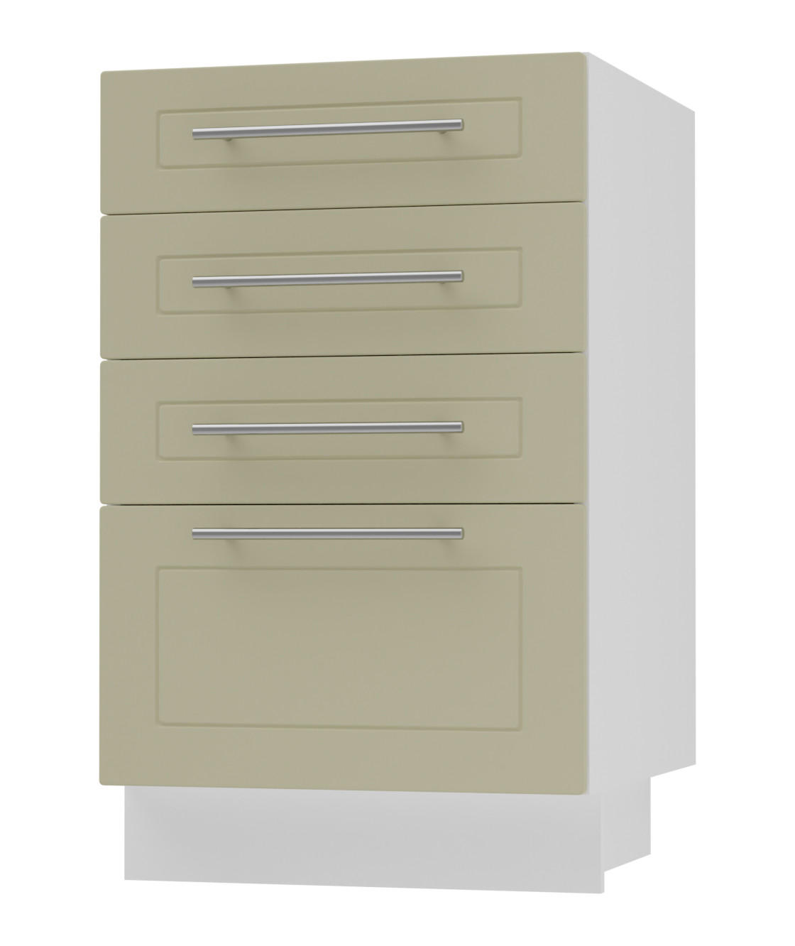 SCHUBLADENUNTERSCHRANK Kvantum D4A/40 Vanille Matt / Weiß Matt 40 / 50 / 82cm - Creme/Weiß, Holz/Holzwerkstoff (40/82/50cm) - Feldmann-Wohnen