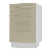 SCHUBLADENUNTERSCHRANK Kvantum D4A/40 Vanille Matt / Weiß Matt 40 / 50 / 82cm - Creme/Weiß, Holz/Holzwerkstoff (40/82/50cm) - Feldmann-Wohnen