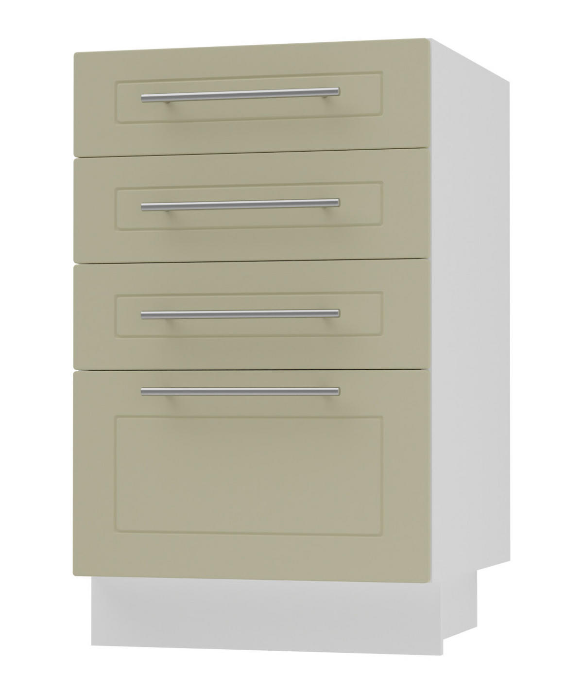 SCHUBLADENUNTERSCHRANK Kvantum D4A/40 Vanille Matt / Weiß Matt 40 / 50 / 82cm - Creme/Weiß, Holz/Holzwerkstoff (40/82/50cm) - Feldmann-Wohnen
