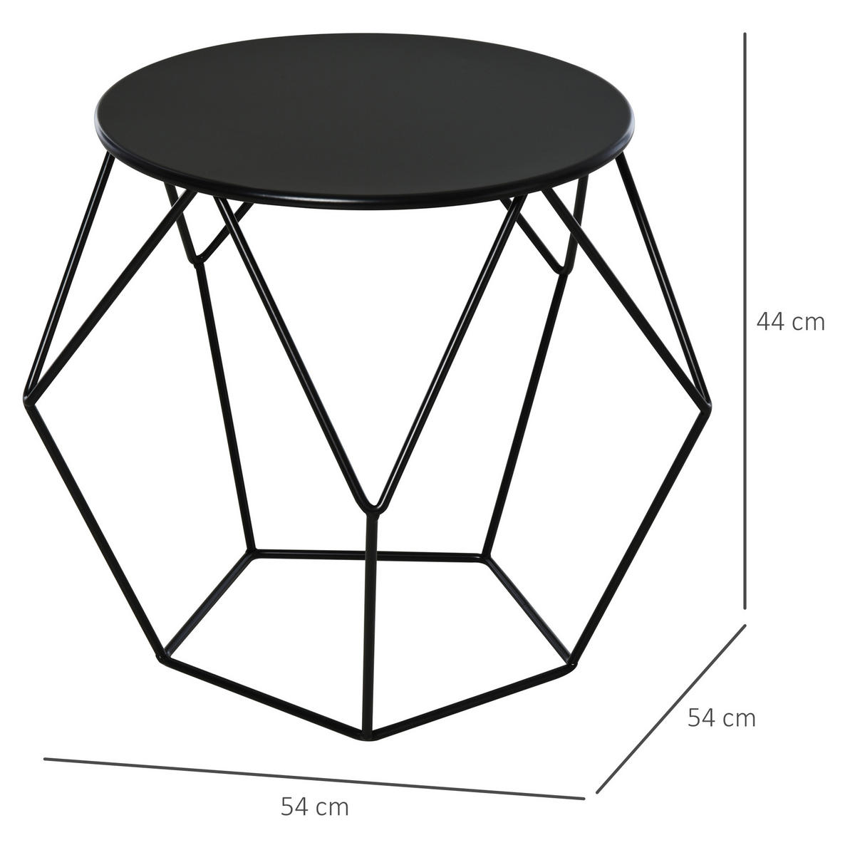 METALL-COUCHTISCH, Schwarz - Schwarz, Metall (51/51/44cm) - HOMCOM