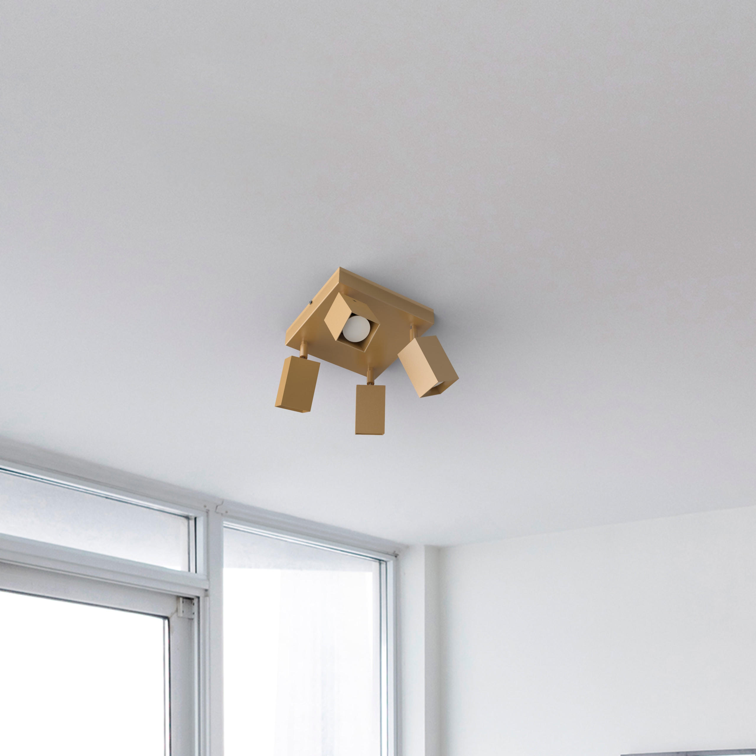 DECKENLEUCHTE - Goldfarben, Metall (25/25/18cm) - Lumicom