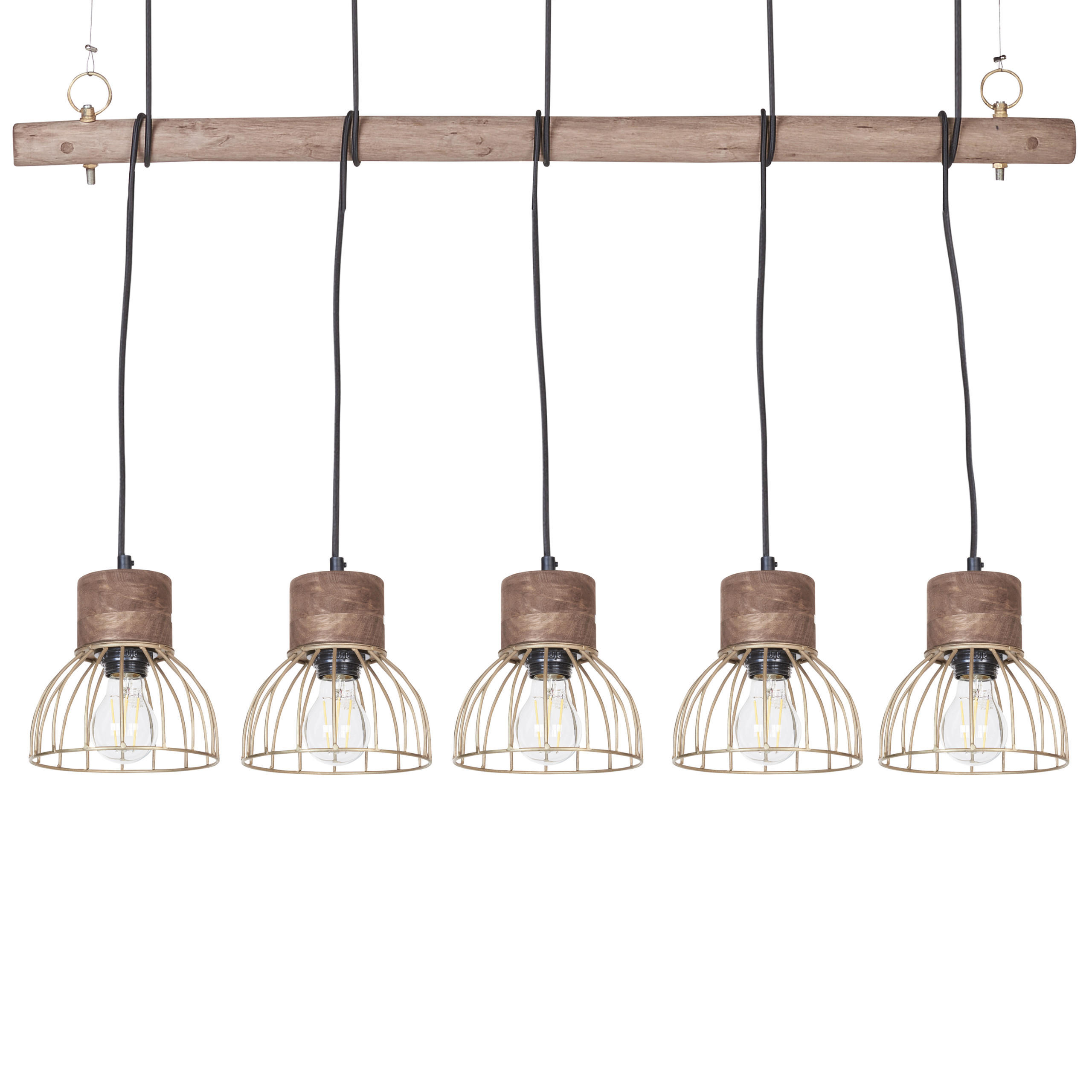 HÄNGELEUCHTE Varada 17/100/115 cm - Hellbraun, Holz (17/100/115cm) - Beliani