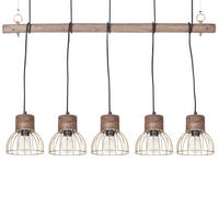 HÄNGELEUCHTE Varada 17/100/115 cm - Hellbraun, Holz (17/100/115cm) - Beliani
