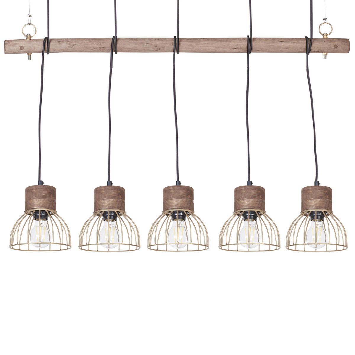 HÄNGELEUCHTE Varada 17/100/115 cm - Hellbraun, Holz (17/100/115cm) - Beliani
