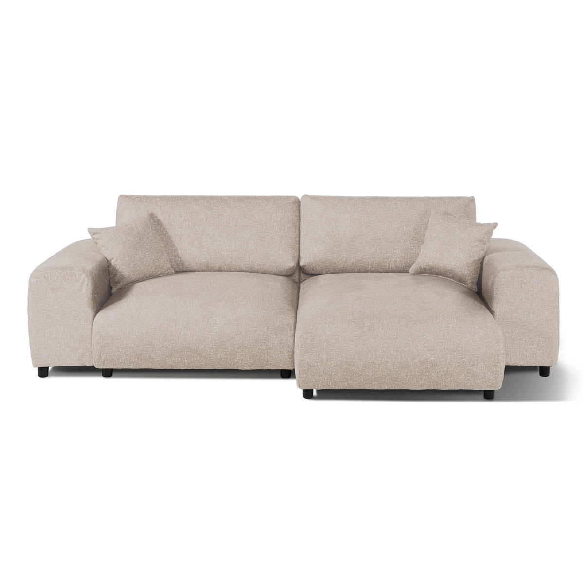 ECKSOFA Plüsch 237x144x79 beige PAULINA - Beige, Kunststoff (237/144cm) - Massivmoebel24