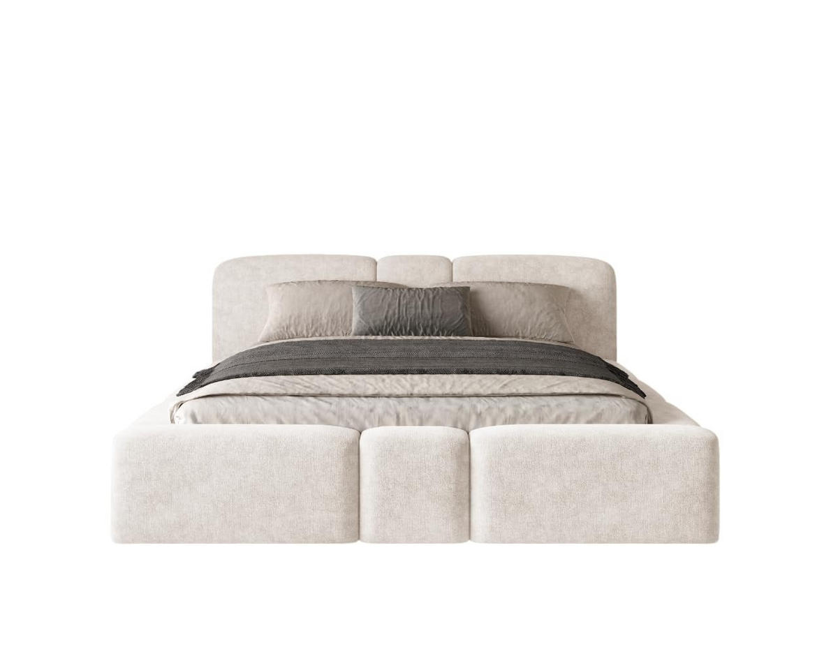 POLSTERBETT Monte180x200 cm- Bettkasten und Stauraum - Doppelbett mit Stabilem Metallrahmen - Beige - Beige, Holzwerkstoff (180/200cm) - Chilly