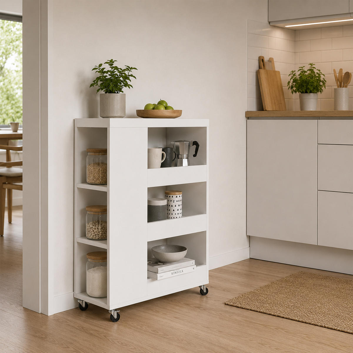 VOZÍK - hnědá, kompozitní dřevo/plast (18/85/60cm) - Relaxdays