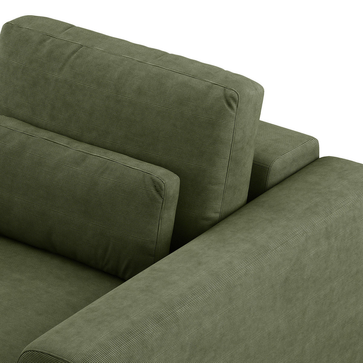 3-SITZER SOFA - Schwarz/Grün, Kunststoff/Textil (252/80/117cm) - home24