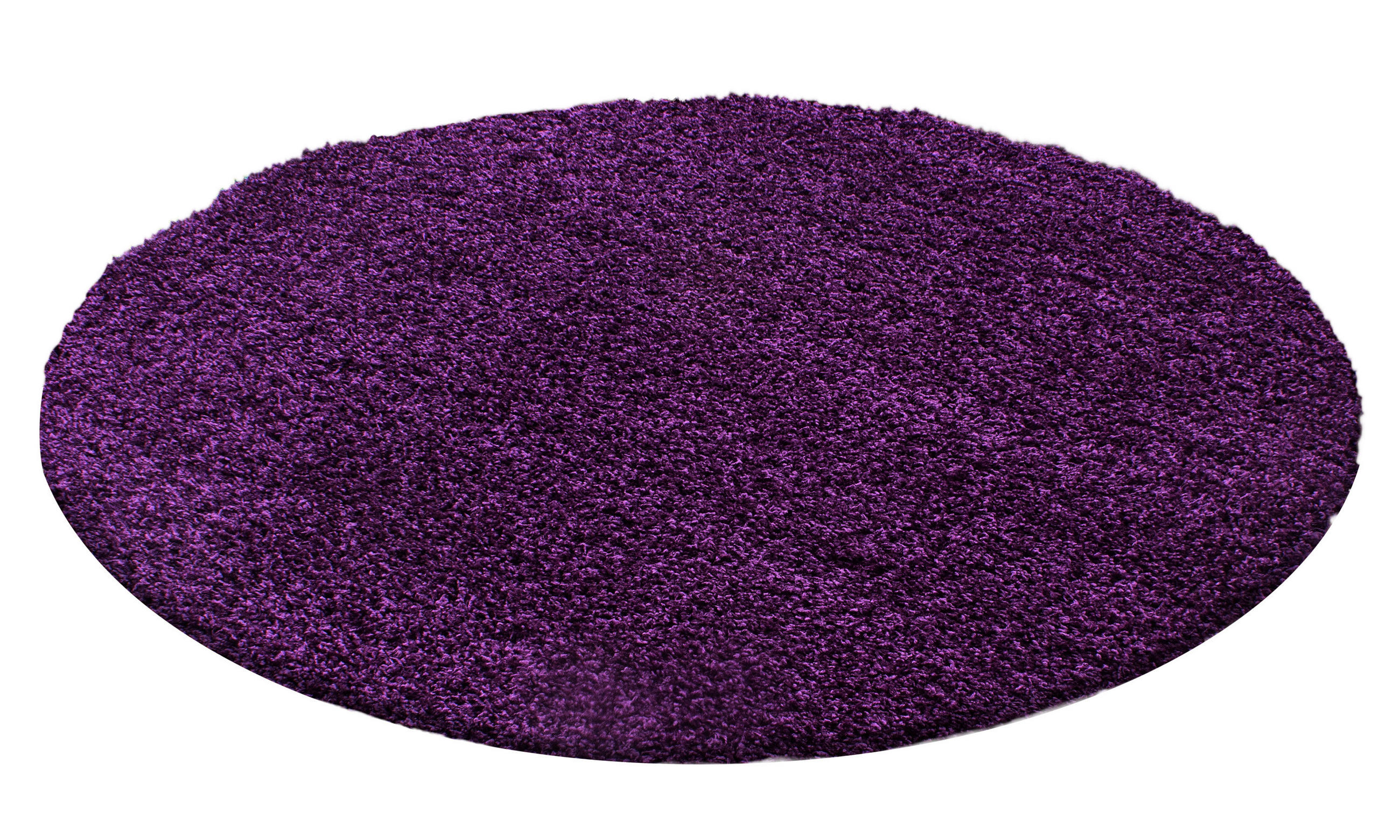 TEPPICH Hochflor Unifarben Polypropylen Wohnzimmer Shaggy Violett Rund 120x120 - Lila, Textil (120/120cm) - KADIMA DESIGN