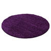TEPPICH Hochflor Unifarben Polypropylen Wohnzimmer Shaggy Violett Rund 200x200 - Lila, Textil (200/200cm) - KADIMA DESIGN
