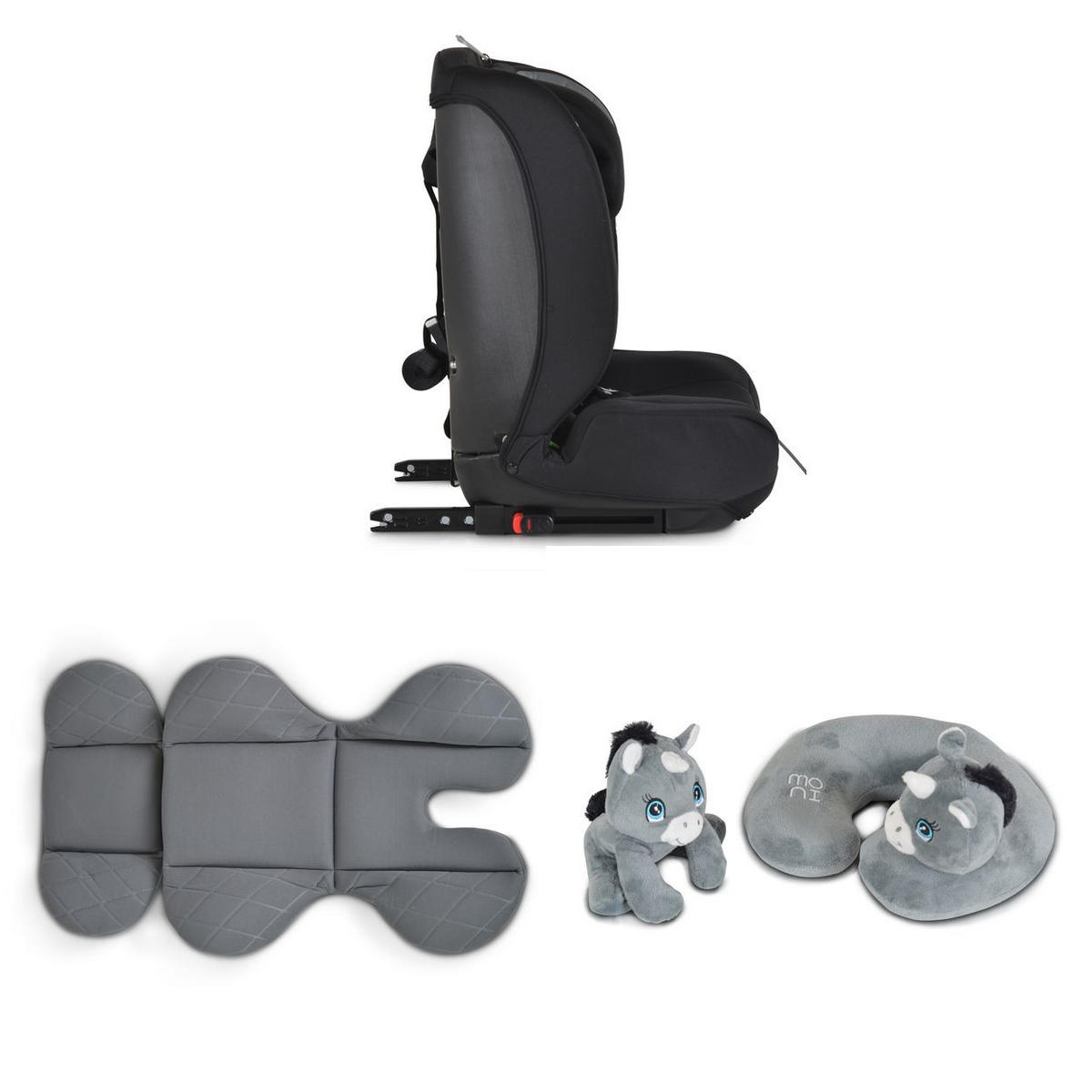KINDERSITZ i-Size i-Safe grau (76-150cm) Isofix, Top Tether, 13-fach verstellbar - Grau, Kunststoff (45/60/46cm) - Moni