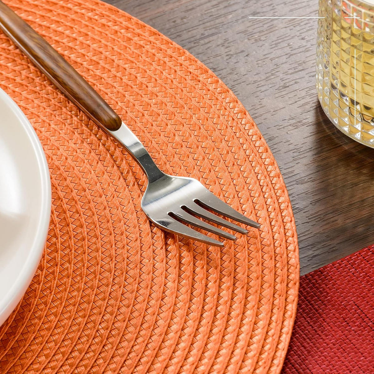 PLATZSET 8-teilig – 38 x 38 cm - Orange - Orange, Kunststoff (38/38cm)